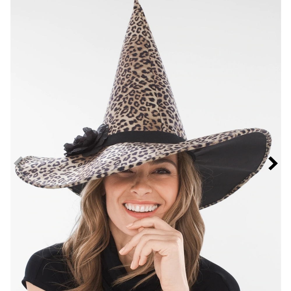Chicos Leopard Print Witch Hat like new